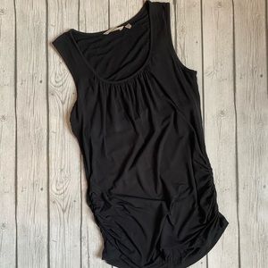 Athleta Black Sleeveless Tank Top Ruched sides